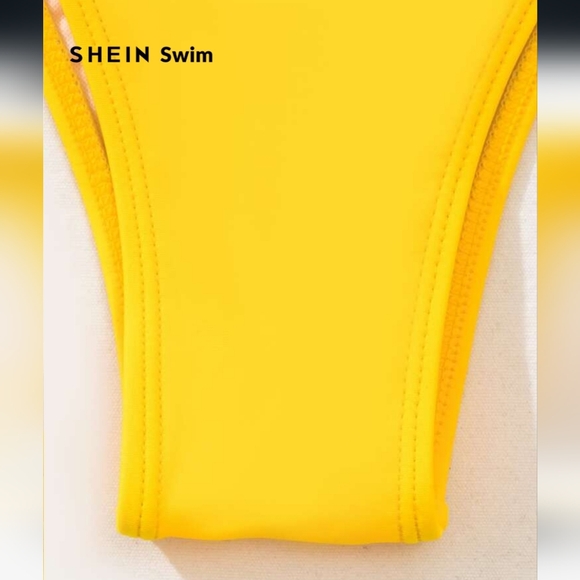 SHEIN Vibrant Yellow Bikini with Crisscross Detail - Picture 6 of 9